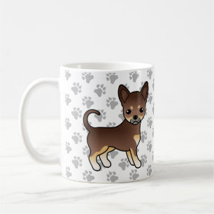 Chocolate And Tan Smooth Coat Chihuahua Dog & Paws Coffee Mug