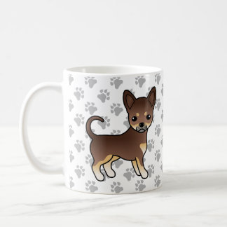 Chocolate And Tan Smooth Coat Chihuahua Dog &amp; Paws Coffee Mug