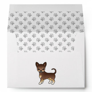 Chocolate And Tan Smooth Coat Chihuahua Dog &amp; Paws Envelope
