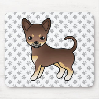 Chocolate And Tan Smooth Coat Chihuahua Dog &amp; Paws Mouse Pad