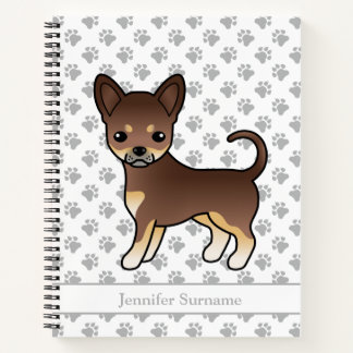 Chocolate And Tan Smooth Coat Chihuahua Dog &amp; Text Notebook