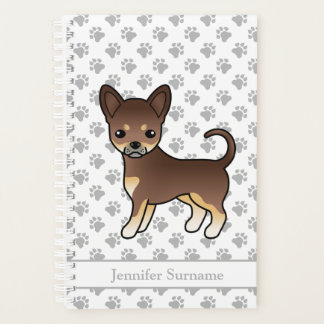 Chocolate And Tan Smooth Coat Chihuahua Dog &amp; Text Planner