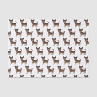 Chocolate And Tan Smooth Coat Chihuahua Pattern Tissue Paper
