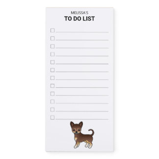 Chocolate And Tan Smooth Coat Chihuahua To Do List Magnetic Notepad