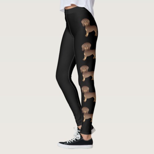 Chocolate And Tan Smooth Coat Dachshund Cute Dog Leggings