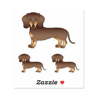 Chocolate And Tan Smooth Coat Dachshund Cute Dog Sticker