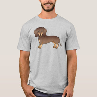 Chocolate And Tan Smooth Coat Dachshund Cute Dog T-Shirt