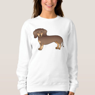 Chocolate And Tan Smooth Coat Dachshund Dog Design Sweatshirt