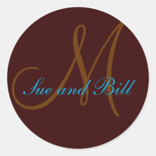 Chocolate and Teal First Names Monogram Seal