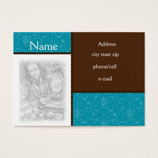 Chocolate and Teal Photo card