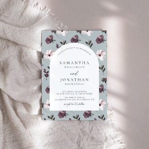 Chocolate and Vanilla Elegant Floral Wedding Invitation