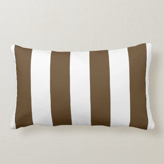 Chocolate And White Bold Vertical Stripes Lumbar Pillow Zazzle Com