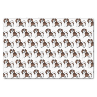 Chocolate And White Havanese Cartoon Dog Pattern Tissue Paper