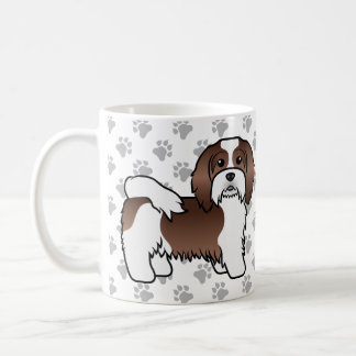Chocolate And White Havanese Cute Cartoon Dog Coffee Mug