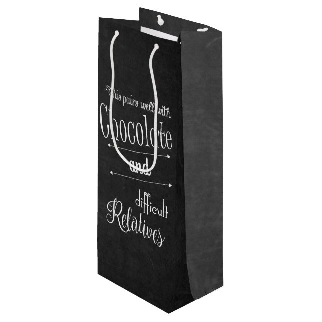 Chocolate And Wine Country Casual Tasting Party Wine Gift Bag (Front Angled)