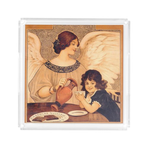 Chocolate Angel French Antique Acrylic Tray