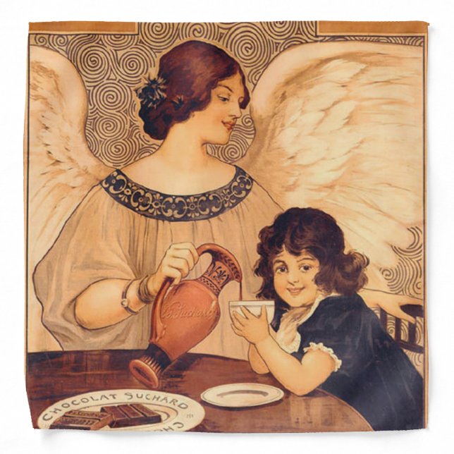 Chocolate Angel French Antique Bandana (Front)