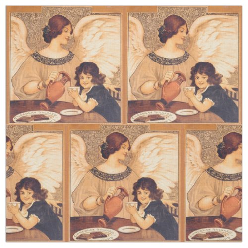 Chocolate Angel French Antique Fabric