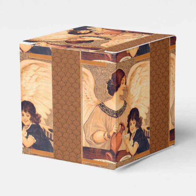 Chocolate Angel French Antique Favor Boxes (Front Side)