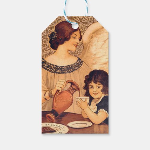 Chocolate Angel French Antique Gift Tags