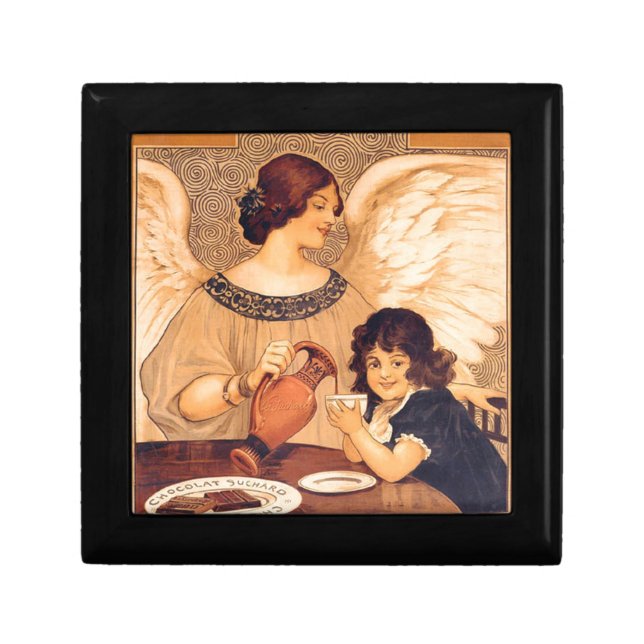 Chocolate Angel French Antique Jewelry Box (Front)