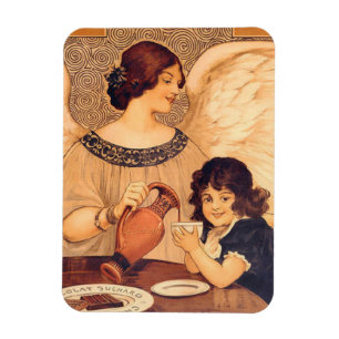 Chocolate Angel French Antique Magnet