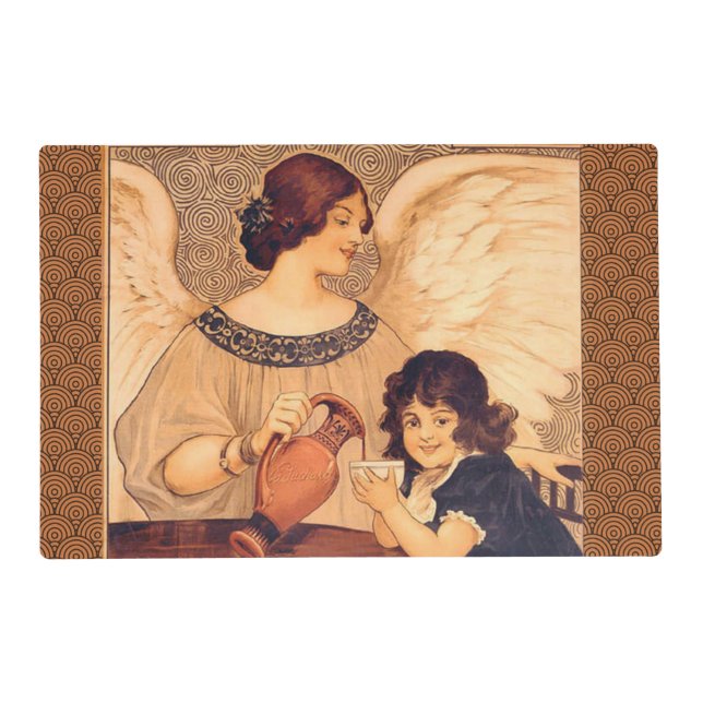 Chocolate Angel French Antique Placemat (Front)
