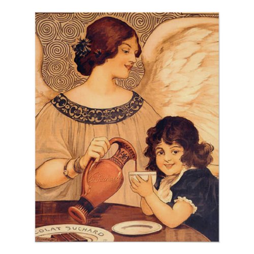 Chocolate Angel French Antique Poster