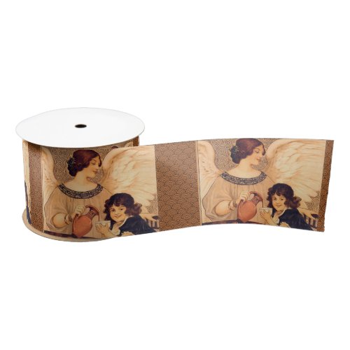 Chocolate Angel French Antique Satin Ribbon