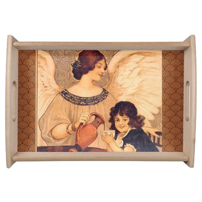 Chocolate Angel French Antique Serving Tray (Front)