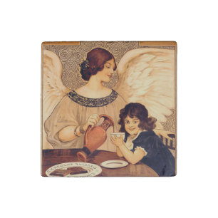Chocolate Angel French Antique Stone Magnet