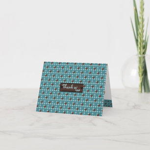Chocolate Aqua Bubbles Thank You Custom Card