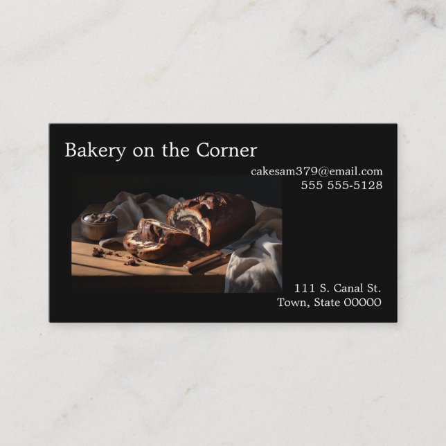 Chocolate babka loaf Business Card (Front)