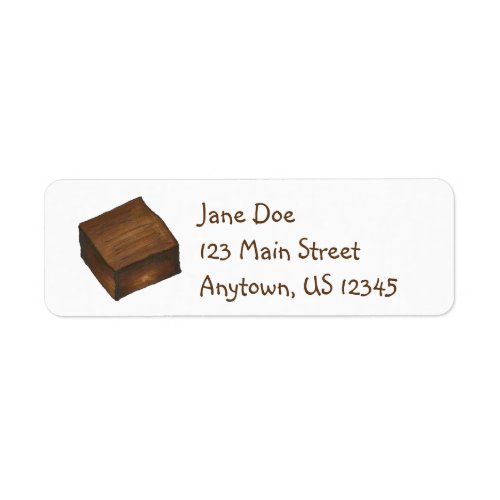 Chocolate Bake Sale Brownie Square Address Labels