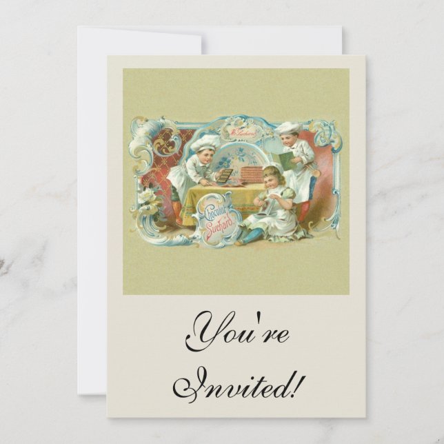 Chocolate Bakers Antique Advertising Invitation (Front)