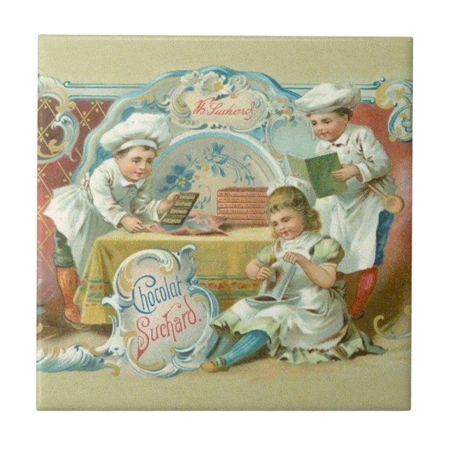 Chocolate Bakers Antique Advertising Tile (Front)