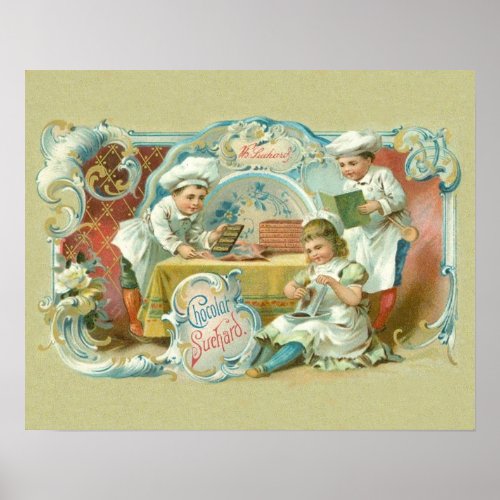 Chocolate Bakers Antique Poster