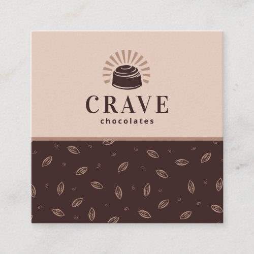 Chocolate Bakery Sweets Shop Customizable Square Business Card