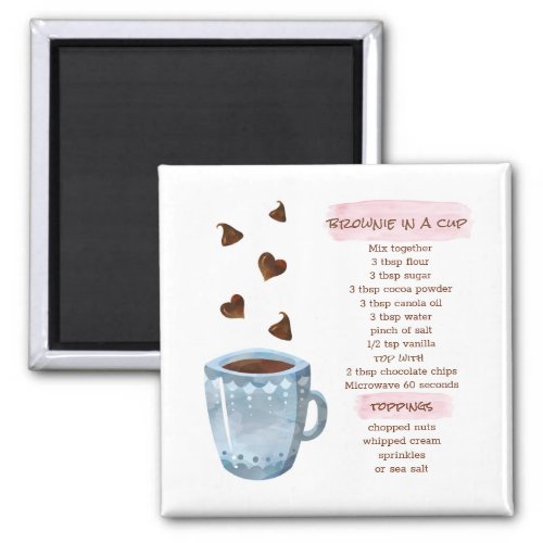 Chocolate Baking Hearts Brownie Recipe Magnet