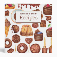 Chocolate Baking Sweets Custom Recipe Binder