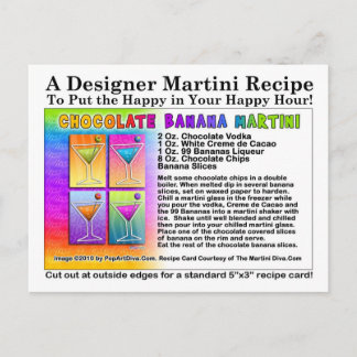 Chocolate Banana Martini Recipe Postcard