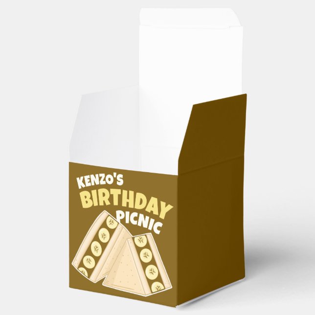 Chocolate Banana Sandwich Birthday Picnic Party Favor Boxes (Opened)