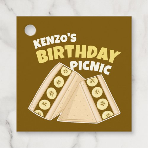 Chocolate Banana Sandwich Birthday Picnic Party Favor Tags