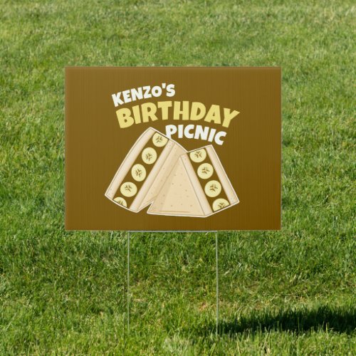 Chocolate Banana Sandwich Birthday Picnic Party Sign