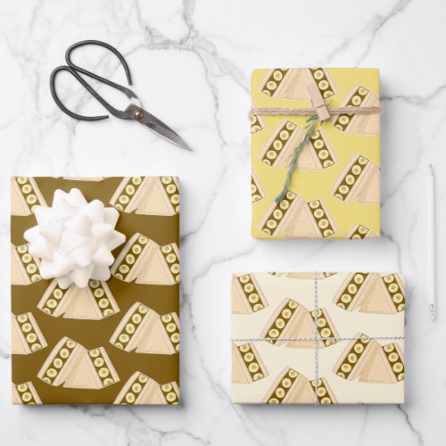 Chocolate Banana Sandwich Pattern Wrapping Paper Sheets