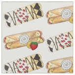 Chocolate Banana Strawberry Cr&#234;pes French Food Fabric