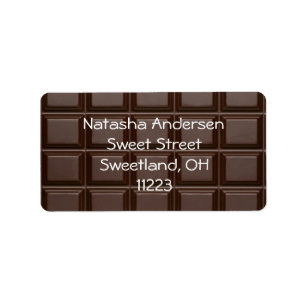 Chocolate Bar Address Gift Label