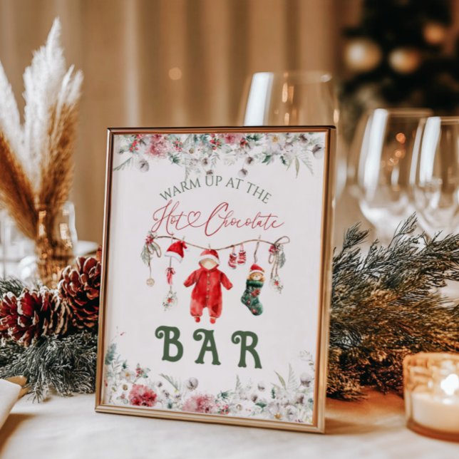 Chocolate Bar Boho Christmas Baby Shower Poster (Creator Uploaded)