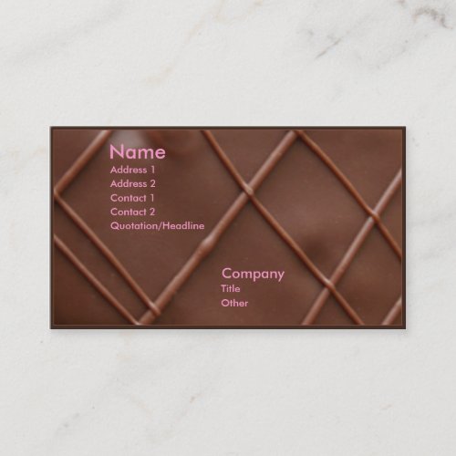 Chocolate Bar Business Card Template