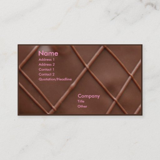 Customizable Chocolate Bar Business Card Template